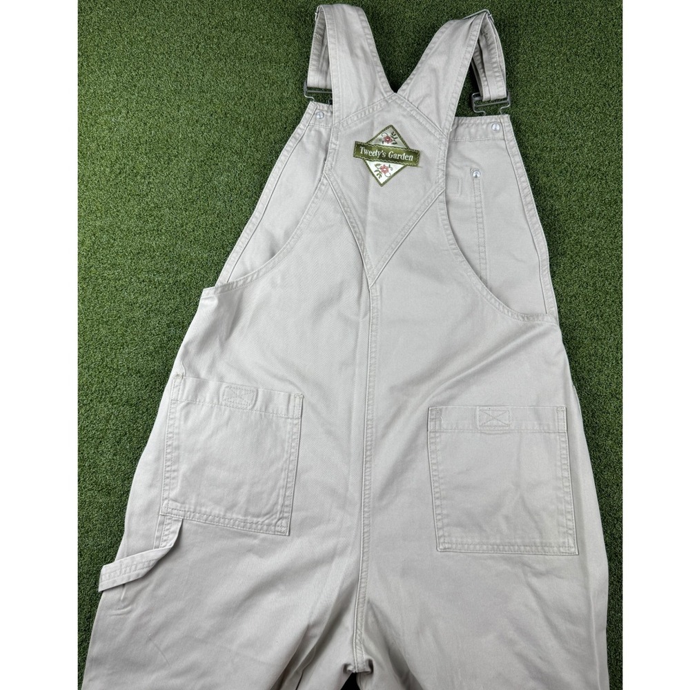 Vintage 1999 Warner Bros Tweety Bird Overalls Tan Wide Leg Carpenter Womens S - Picture 5 of 14